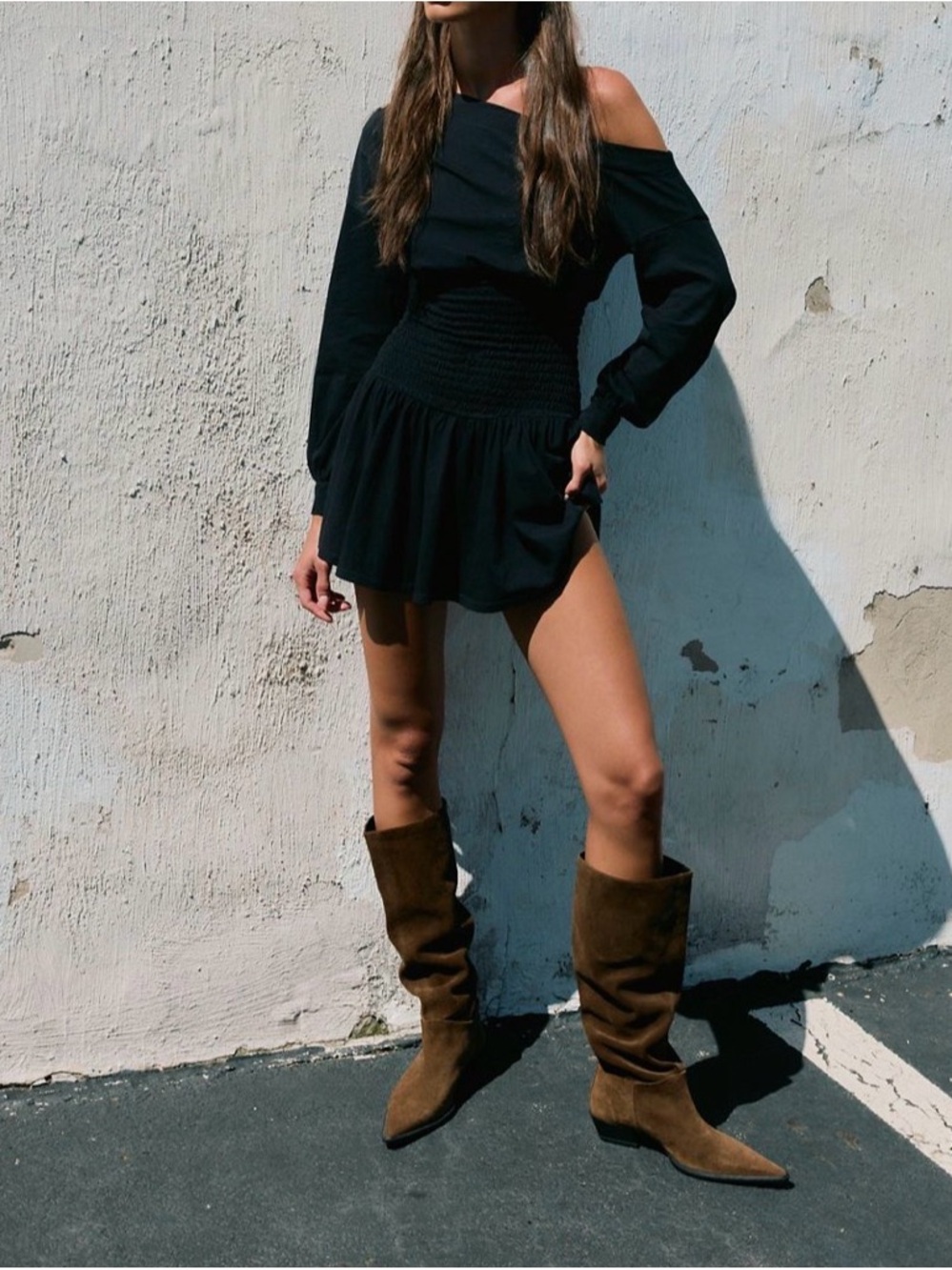 Free People Scorching Hot Long Sleeve Mini dress sz L